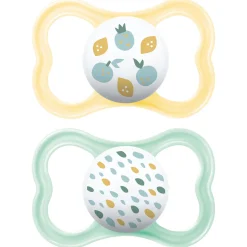 Mam Succhietti air 6+ silicone bio-circolare conf. doppia giallo/verde –