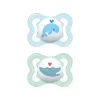 Mam Succhietti air 2-6m silicone bio-circolare conf. doppia azzurro/verde –