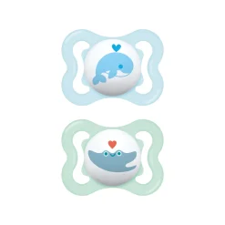 Mam Succhietti air 2-6m silicone bio-circolare conf. doppia azzurro/verde –
