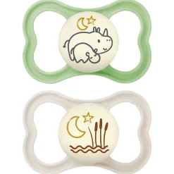 Mam Succhietti air night 6+ silicone bio-circolare conf. doppia verde/grigio –