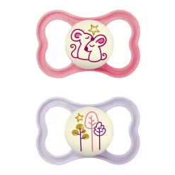 Mam Succhietti air night 16+ silicone bio-circolare conf. doppia rosa/viola –