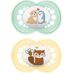 Mam Succhietti original 16+ caucciù bio-circolare conf. doppia verde/giallo –