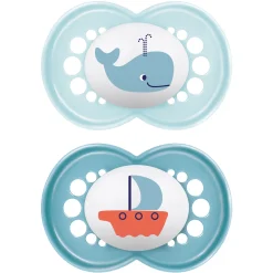 Mam Succhietti original 6+ caucciù bio-circolare conf. doppia azzurro/blu –