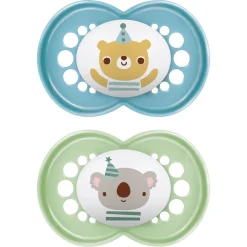 Mam Succhietti original 6+ silicone bio-circolare conf. doppia azzurro/verde –