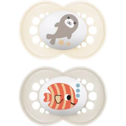 Mam Succhietti original 16+ silicone bio-circolare conf. doppia grigio/beige –