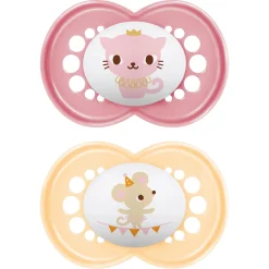 Mam Succhietti original 6+ silicone bio-circolare conf. doppia rosa/giallo –