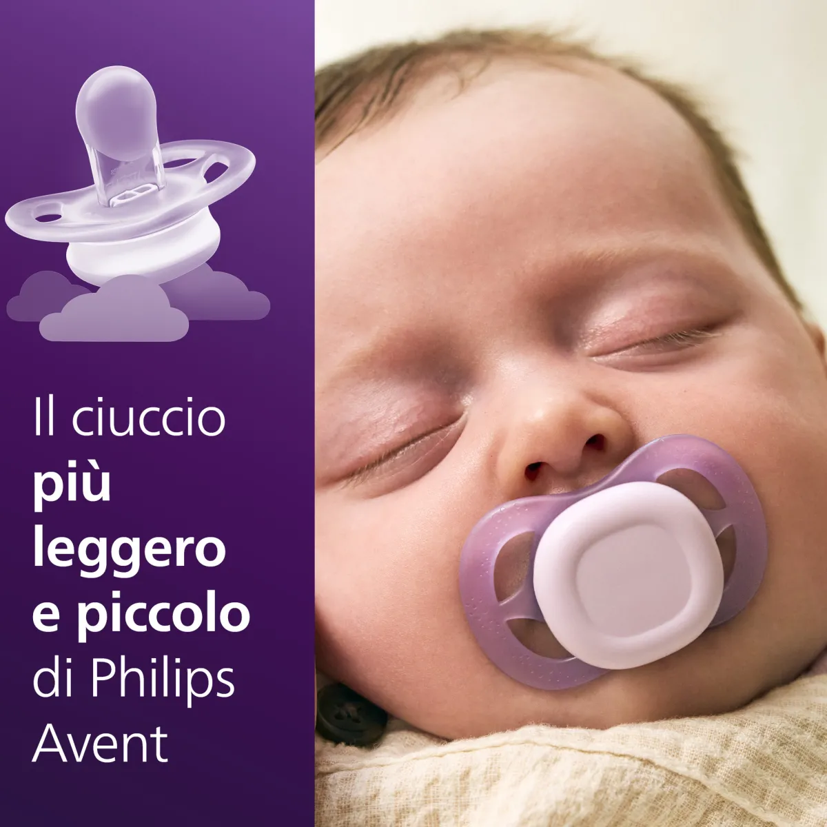 Avent Succhietti ultra start 0-2m day pastello giallo e viola, a base vegetale – set da 2 ciucci – philips