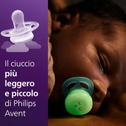Avent Succhietti ultra start 0-2m night pastello verde e blu smile e sleep, a base vegetale – set da 2 ciucci – philips