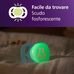Avent Succhietti ultra start 0-2m night pastello verde e blu smile e sleep, a base vegetale – set da 2 ciucci – philips