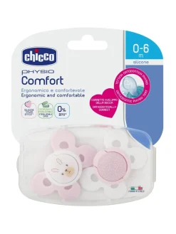 Chicco Succhietto comfort girl silicone 0-6 mesi 2 pz colori assortiti