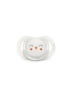 Suavinex Succhietto nuova collezione bonhomia con tettina sx pro.6-18 mesi. decoro civetta bianco