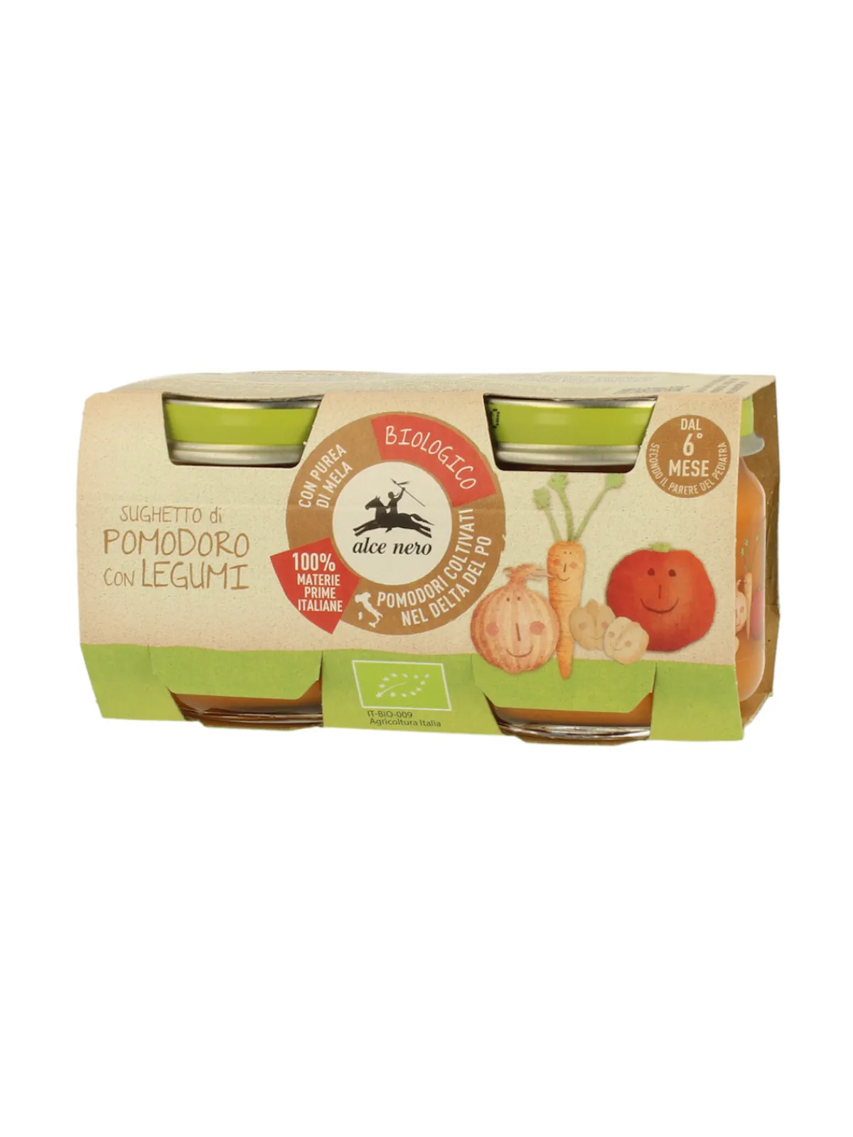 Alce Nero Sugo di pomodoro con legumi baby food bio 80g*2
