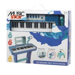 Superstar Tastiera musicale 37 tasti con sgabello – blu – music star 3+