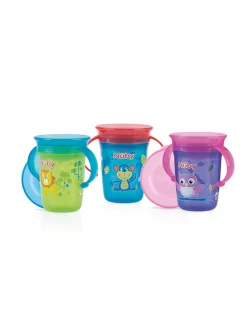 Nuby Tazza con manici 360° wonder cup 240 ml 6m+ colori assortiti