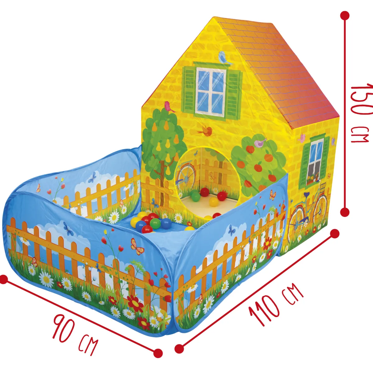 Sun&Sport Tenda casetta con giardino e 30 palline