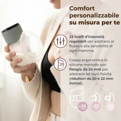 Nuvita Tiralatte elettrico indossabile singolo materno comfort a 3 fasi –
