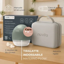 Nuvita Tiralatte elettrico indossabile singolo materno flow a 3 fasi –