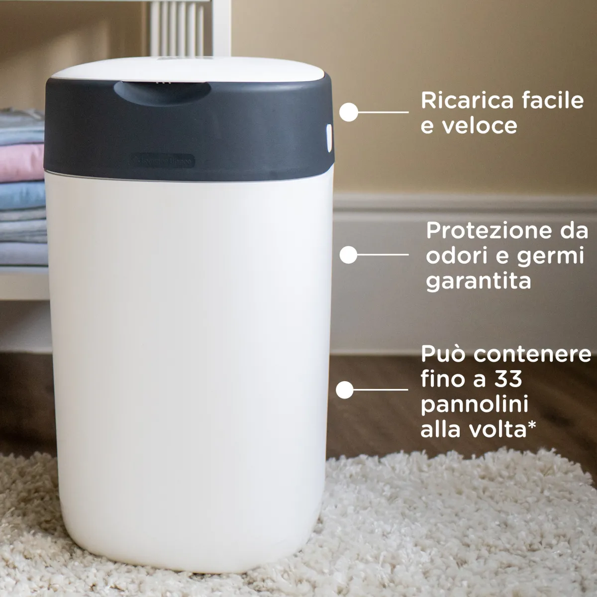 Sangenic Tommee tippee twist and click cestino per pannolini avanzato verde