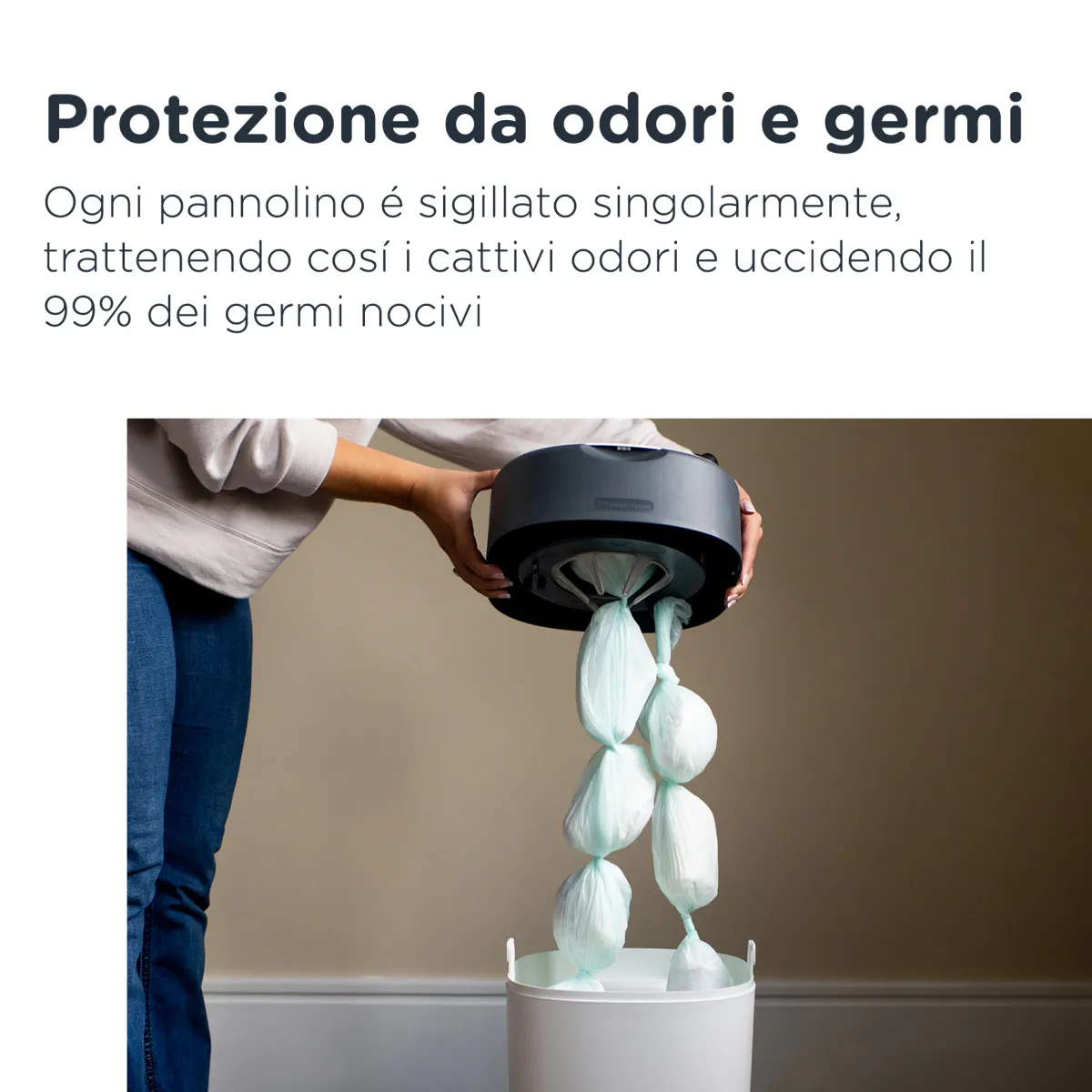 Sangenic Tommee tippee twist and click cestino per pannolini avanzato verde