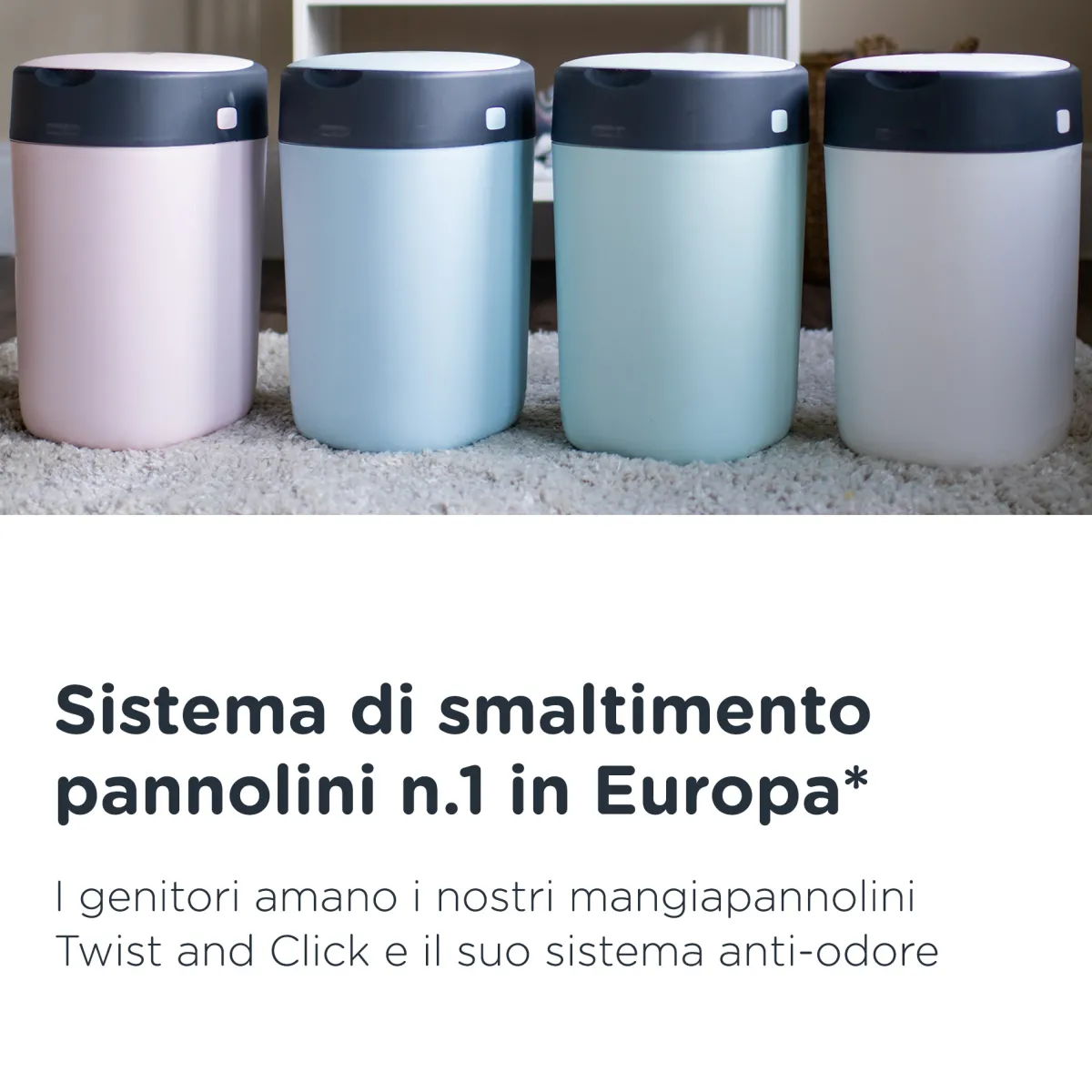 Sangenic Tommee tippee twist and click cestino per pannolini avanzato verde