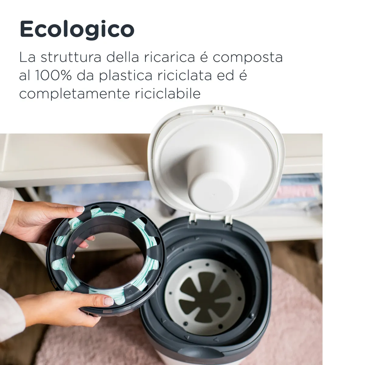 Sangenic Tommee tippee twist and click cestino per pannolini avanzato verde