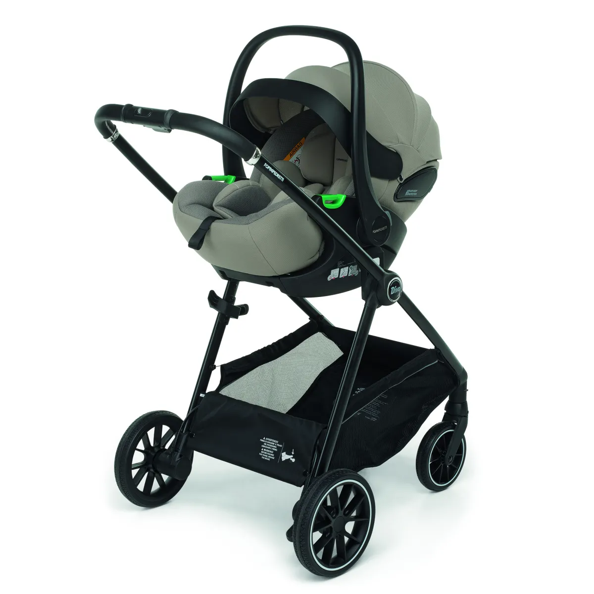 Foppapedretti Trio divo sport + seggiolino rek desert+ adattatore –