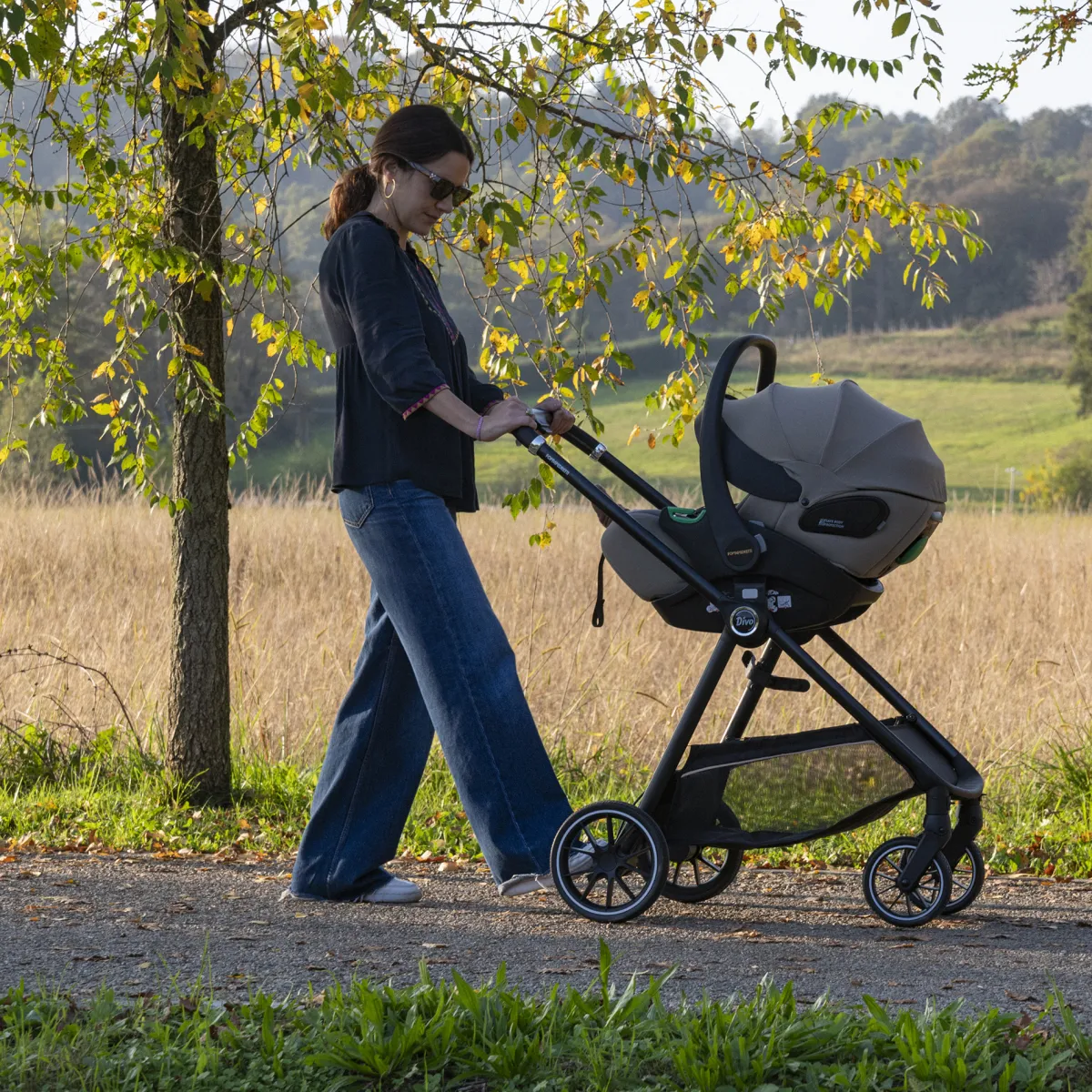 Foppapedretti Trio divo sport + seggiolino rek desert+ adattatore –