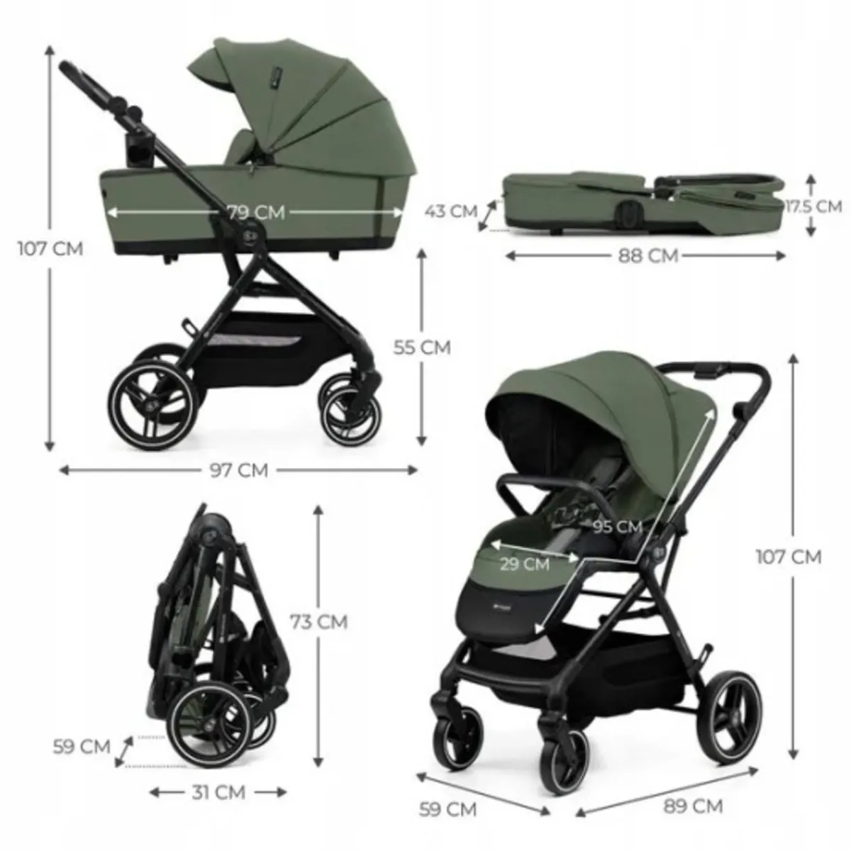KinderKraft Trio yoxi 3in1 mystic green –