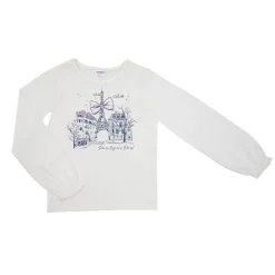Mawi T-shirt manica lunga bimba bianca “paris”