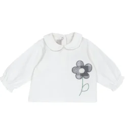 Chicco T.shirt manica lunga con fiore laterale –