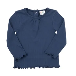 Mawi T-shirt manica lunga da bambina scuro costina