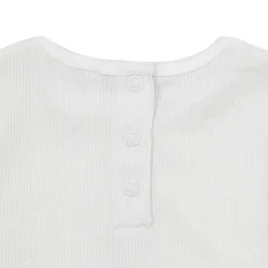 Mawi T-shirt manica lunga da bambina bianca costina