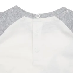 Mawi T-shirt maniche lunghe bimbo grigio/panna stampata