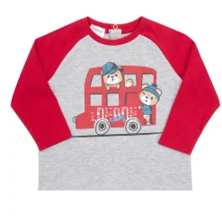 Mawi T-shirt maniche lunghe bimbo /rosso stampata