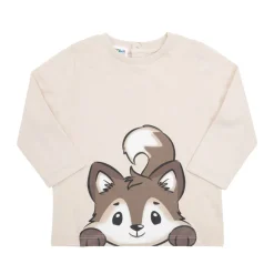 Mawi T-shirt maniche lunghe bimbo panna stampata