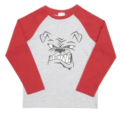 Mawi T-shirt maniche lunghe bimbo /rosso stampa “dog”