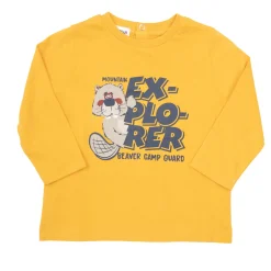 Mawi T-shirt maniche lunghe bimbo gialla stampata