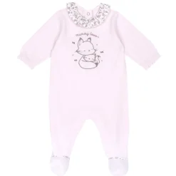 Chicco Tutina aperta entrogamba con colletto fiori e gattina –