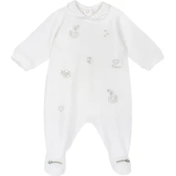 Chicco Tutina con apertura patello con piccoli cigni –