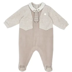 Chicco Tutina in ciniglia con colletto in tessuto –