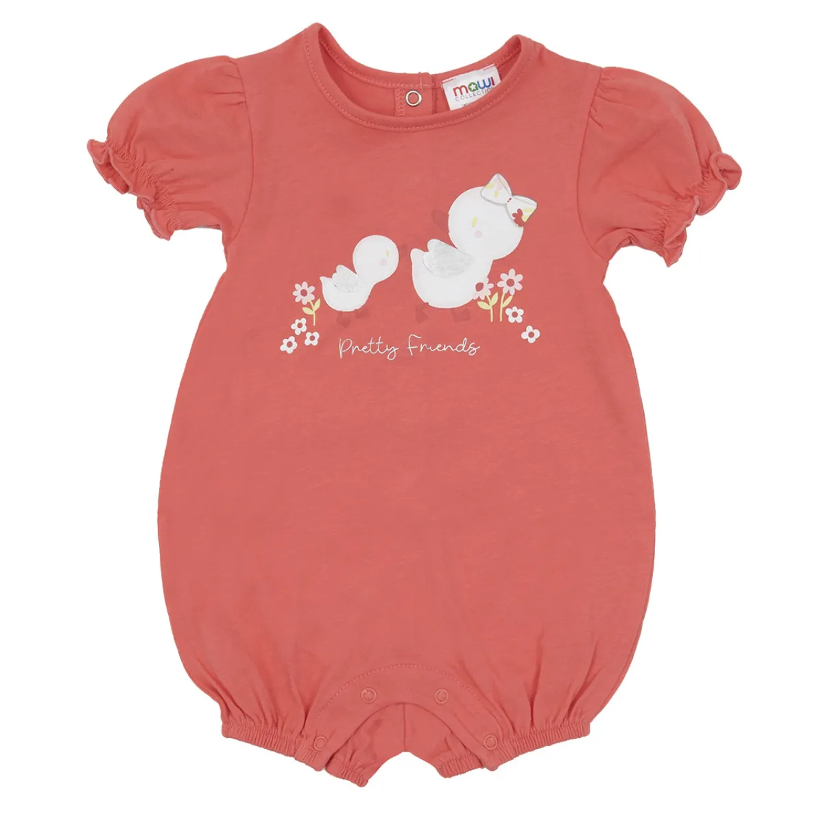 Mawi Tutina mezza manica pagliaccetto bimba corallo