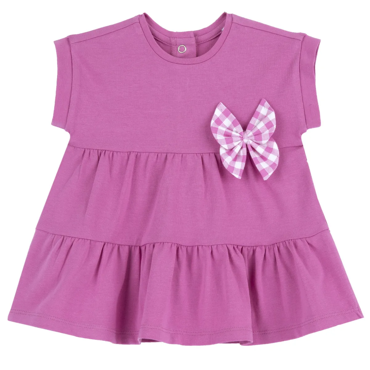 Chicco Vestito a maniche corte rosa, in cotone