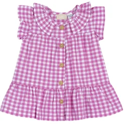 Chicco Vestito a maniche corte rosa, in cotone