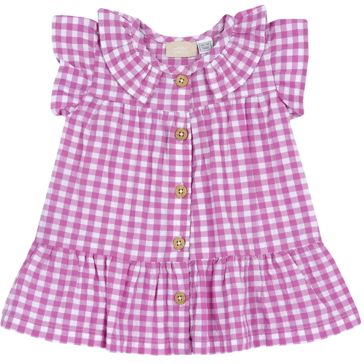 Chicco Vestito a maniche corte rosa, in cotone